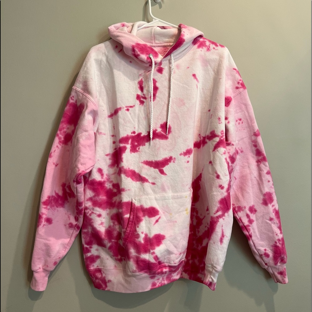 Pink Tie Dye Hoodie Sweatshirt